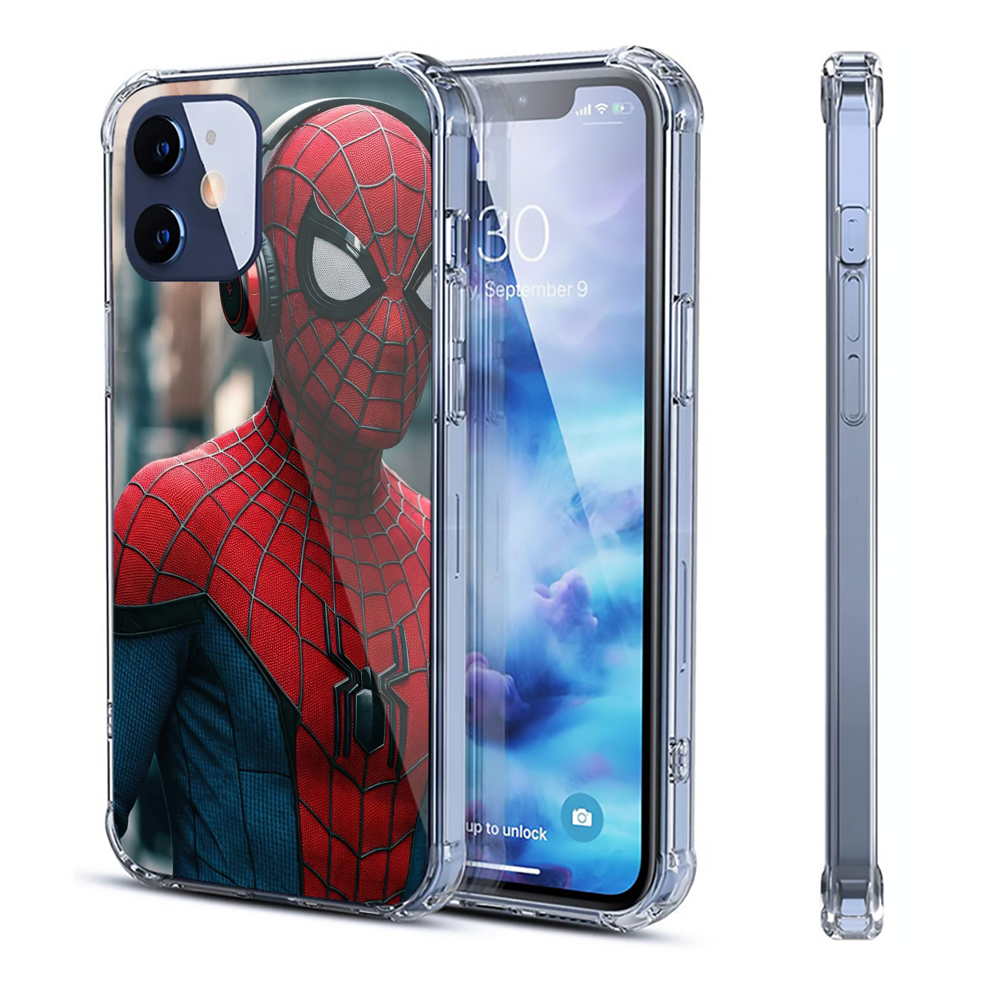 （画像用） Spider Man スパイダーマン 【iPhone 12シリーズ対応】透明スマホケース（クリアソフトケース）